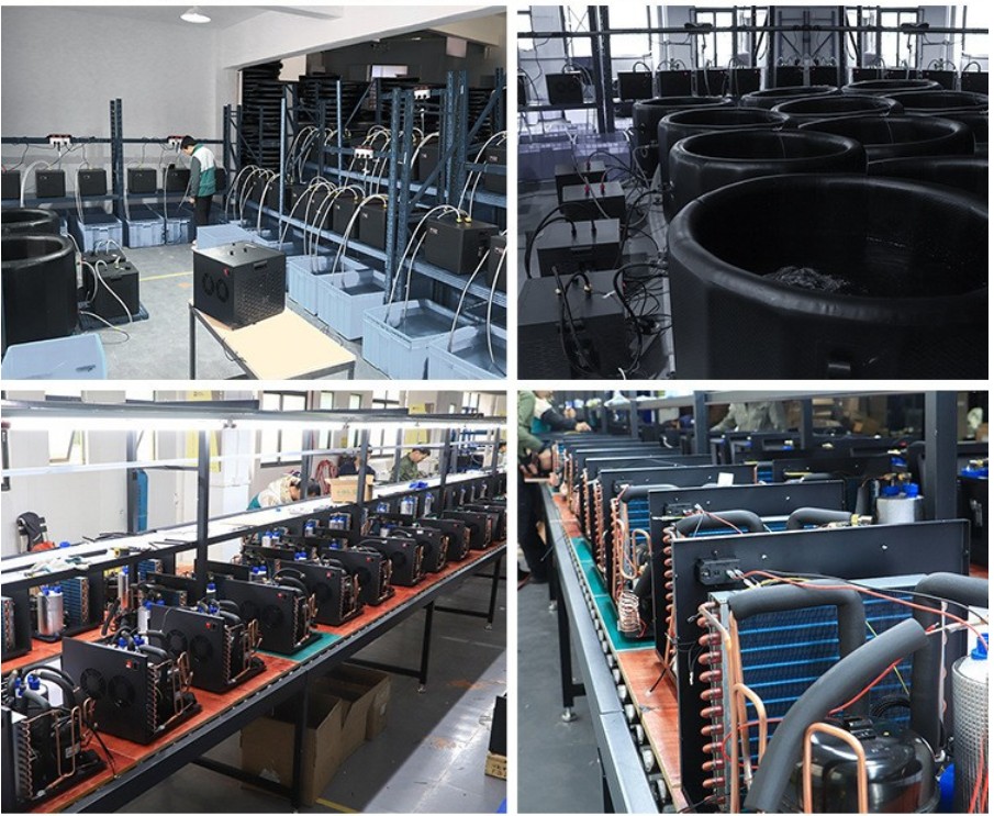 0.5 HP chiller being tested with connected water system